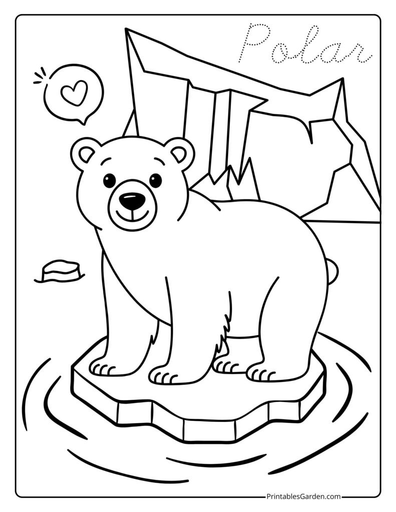 Realistic polar bears coloring pages | Printables Garden