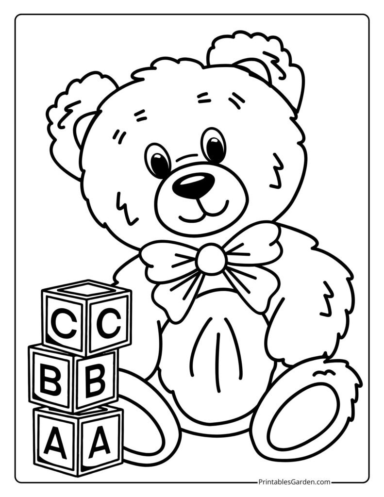 Teddy bear coloring pages | Printables Garden
