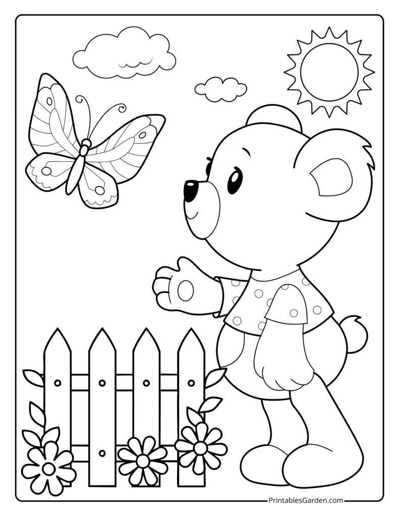 Cute teddy bear coloring pages | Printables Garden