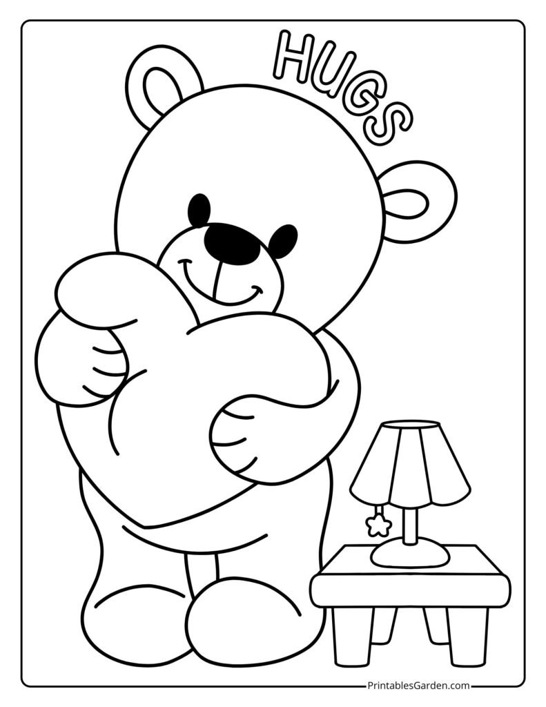 Easy teddy bear coloring pages | Printables Garden