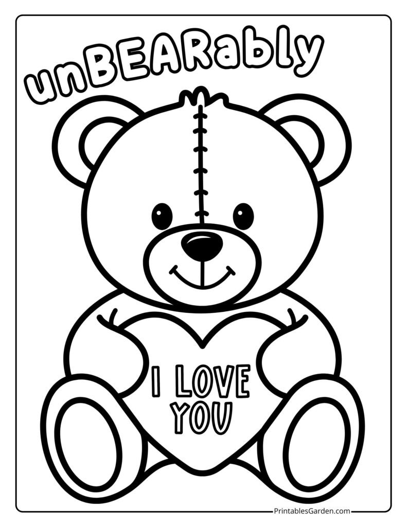 Teddy bear coloring pages | Printables Garden