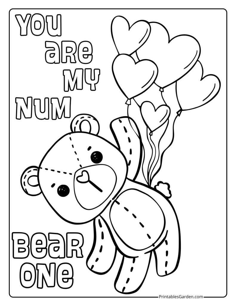 Cute teddy bear coloring pages | Printables Garden