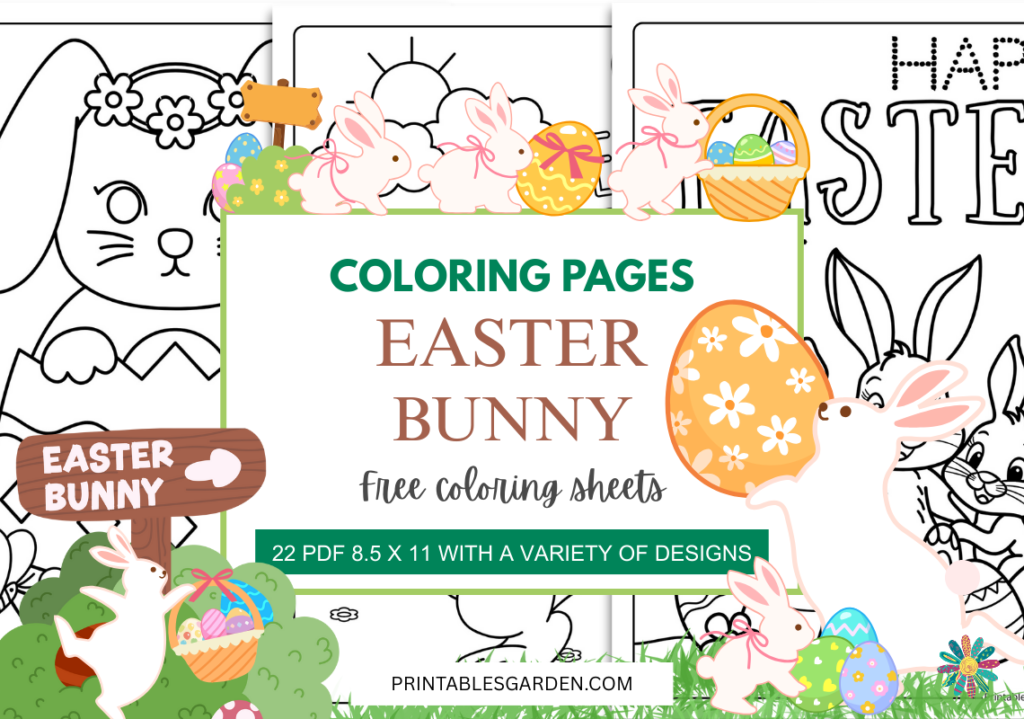 easter bunny coloring pages free printable | Printables Garden