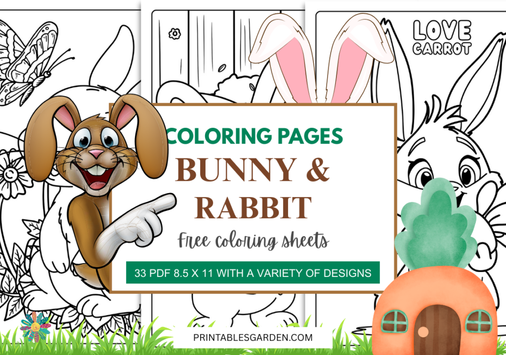 bunny rabbit coloring pages | Printables Garden