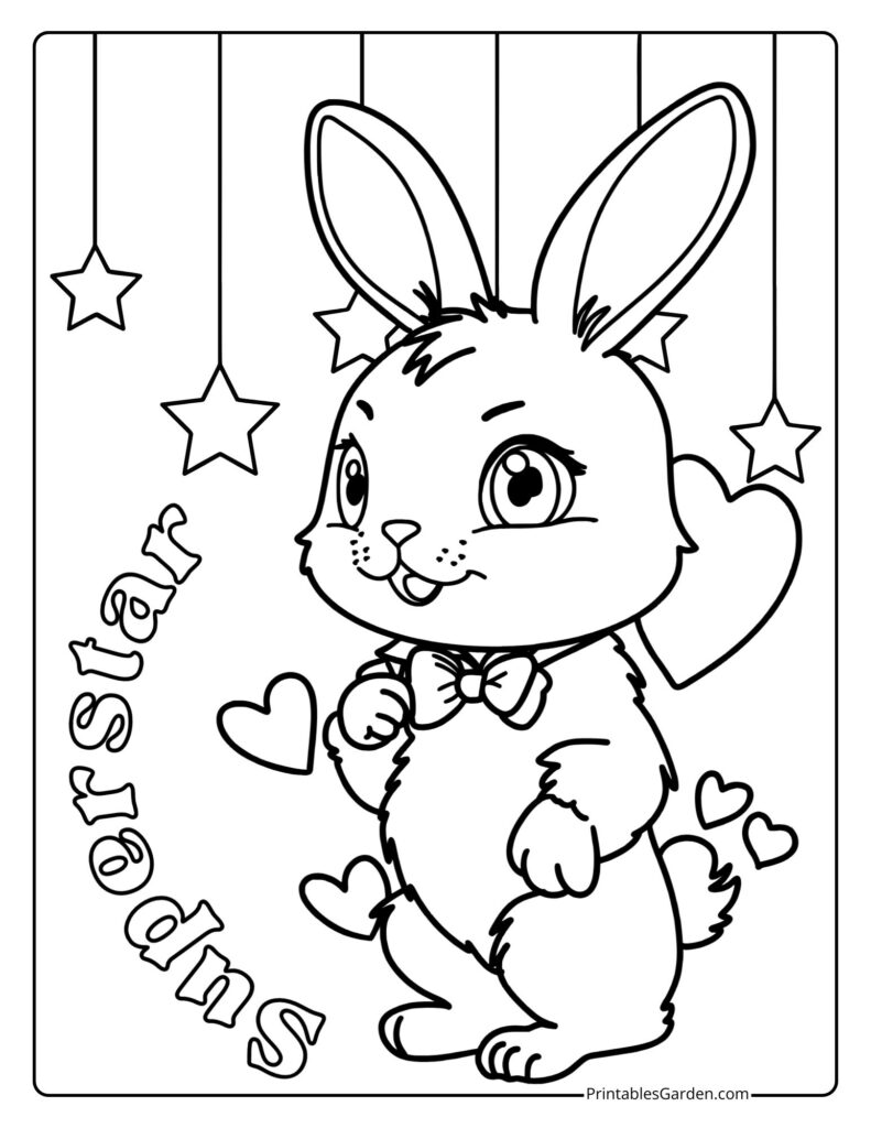 bunny coloring page | Printables Garden