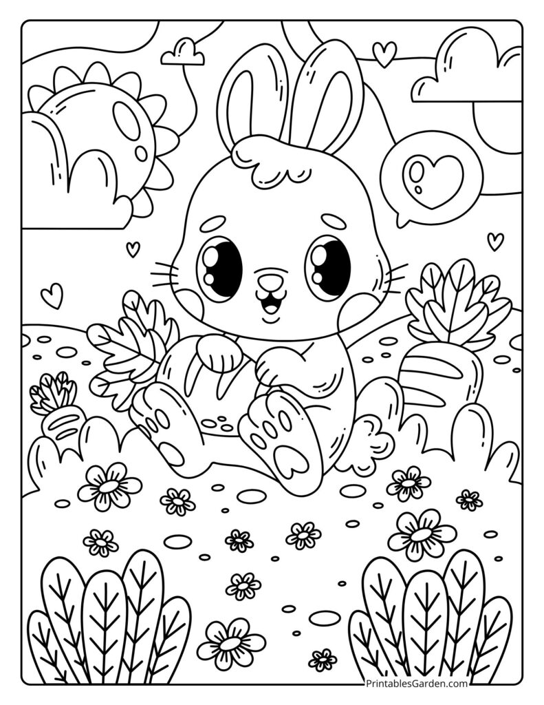 bunny coloring pages for kids | Printables Garden