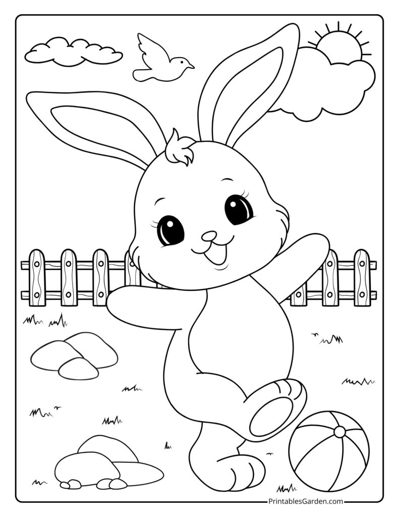 bunny coloring pages free printable | Printables Garden