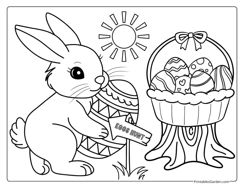 bunny easter coloring pages | Printables Garden