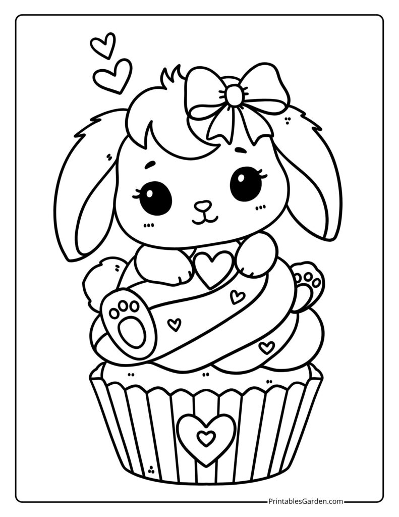 Girl Bunny coloring pages | Printables Garden