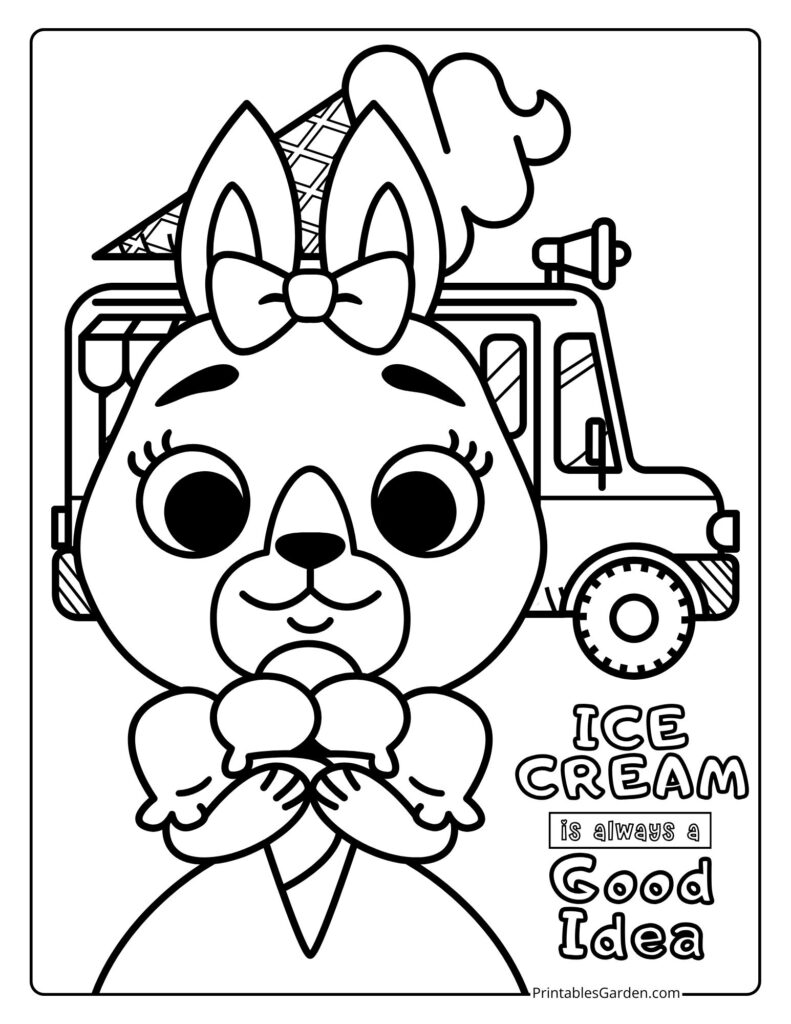 bunny ice cream coloring pages | Printables Garden