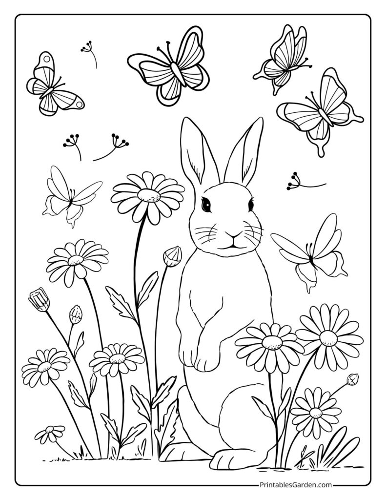 bunny rabbit coloring pages | Printables Garden