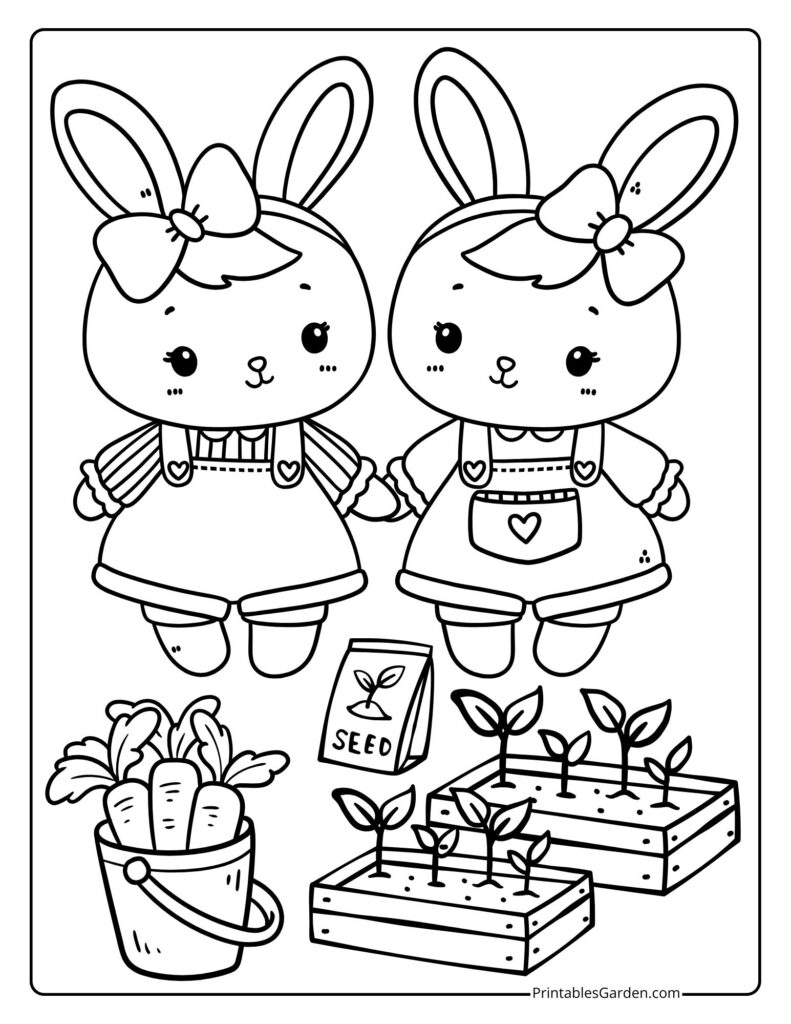 bunny rabbit coloring pages | Printables Garden
