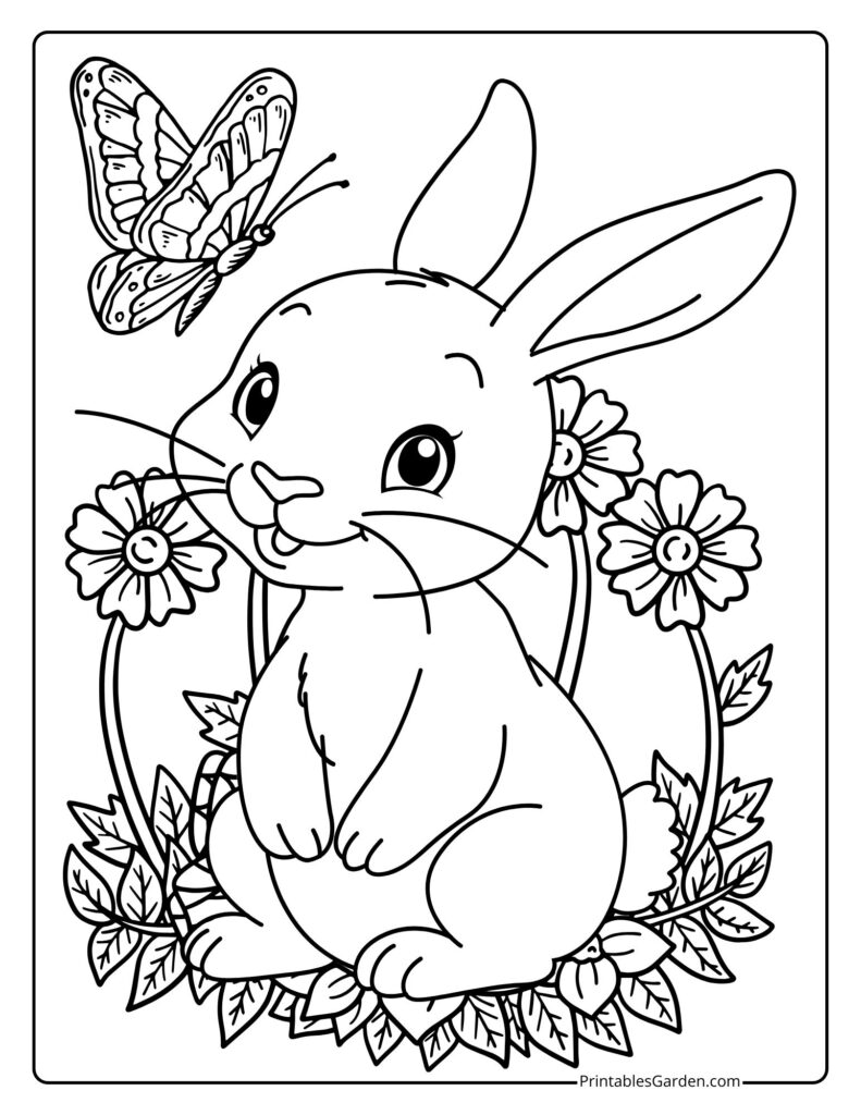 cute bunny coloring pages | Printables Garden