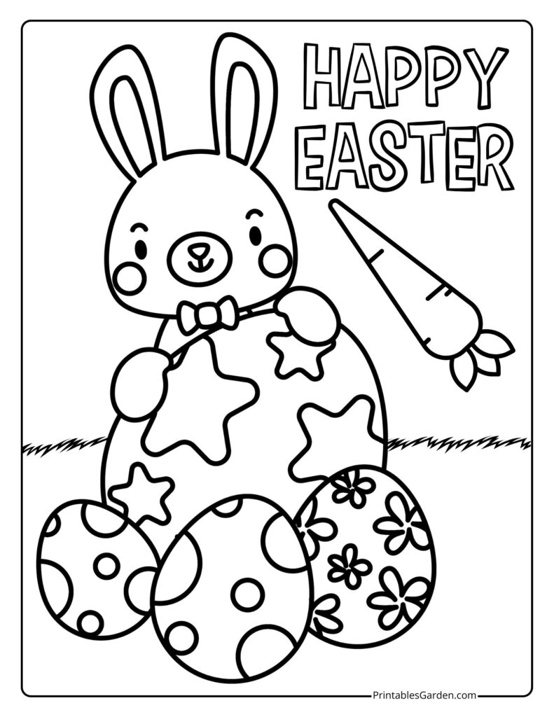 bunny coloring sheet easter | Printables Garden