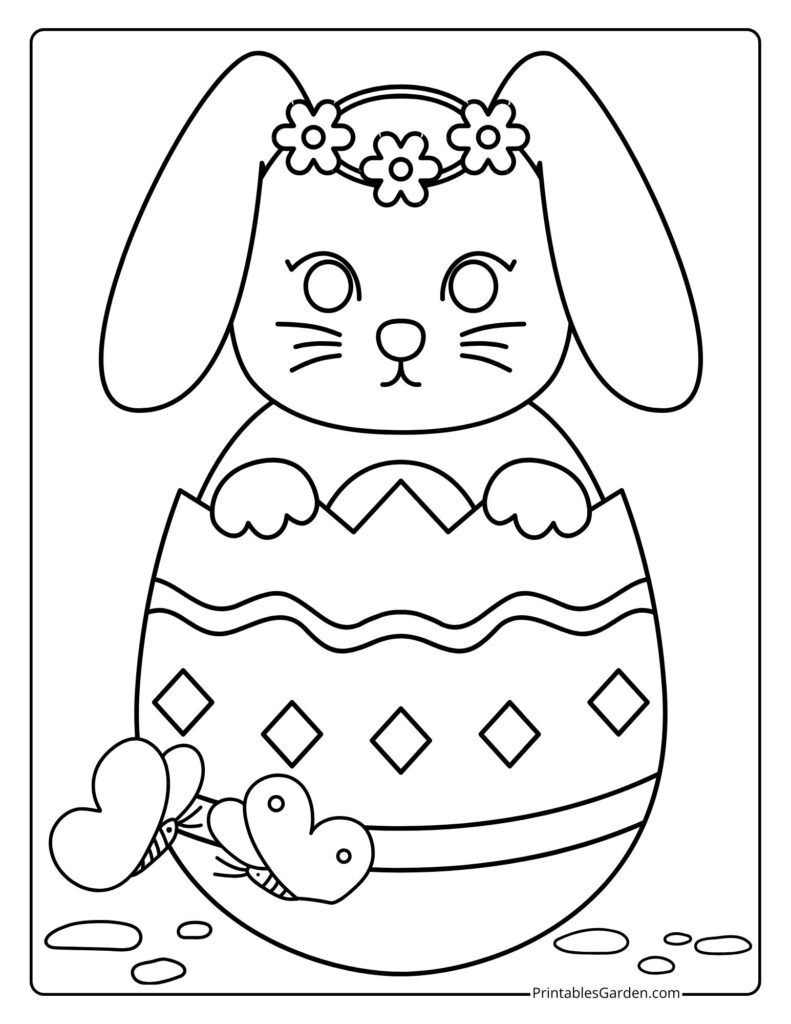 cute easter bunnies coloring pages | Printables Garden