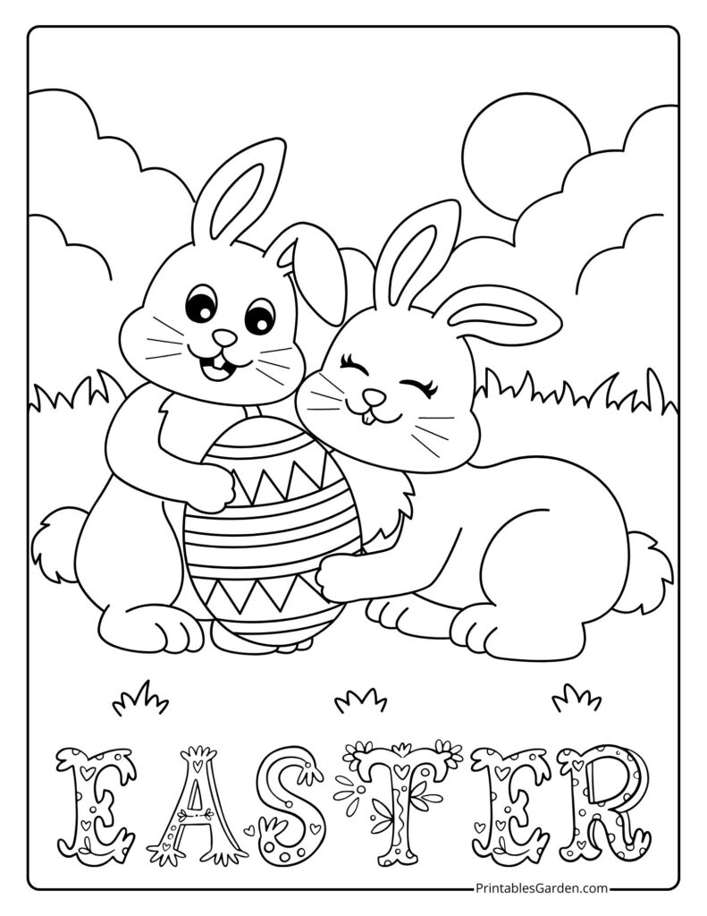 easter bunnies coloring pages | Printables Garden