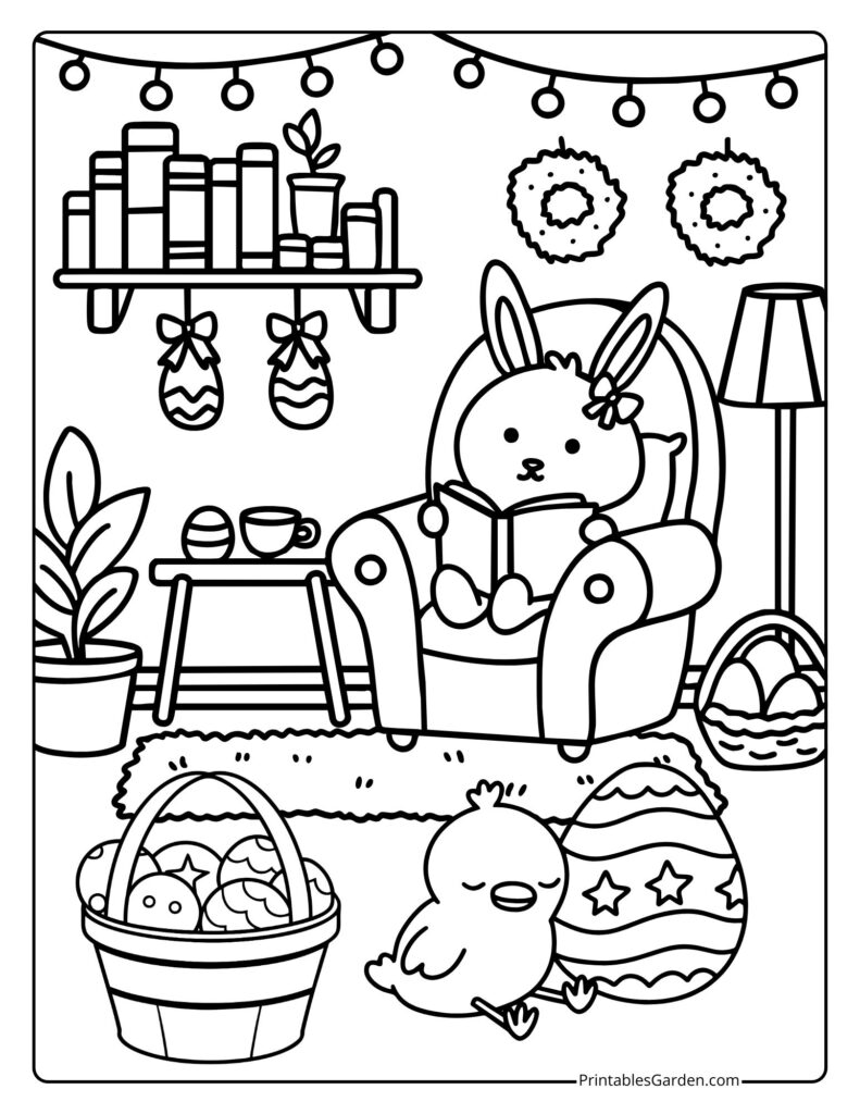 easter bunnies coloring pages | Printables Garden