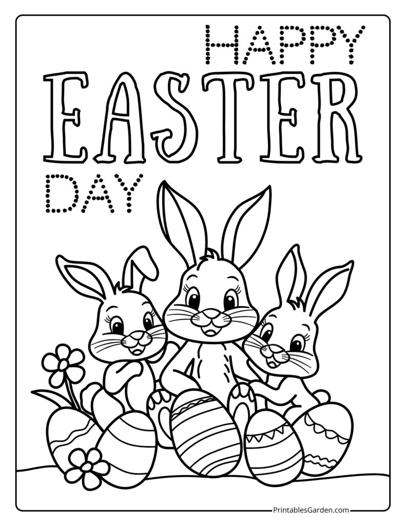 free bunny coloring sheet easter | Printables Garden