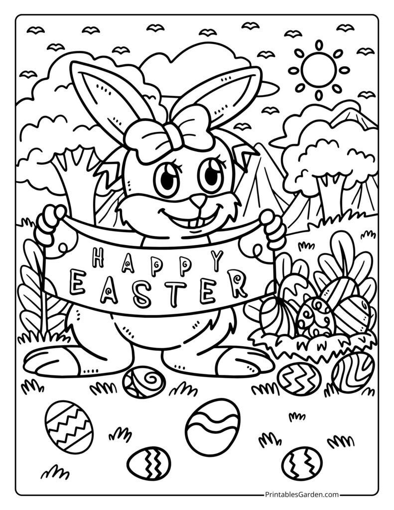 cute easter bunny coloring pages | Printables Garden