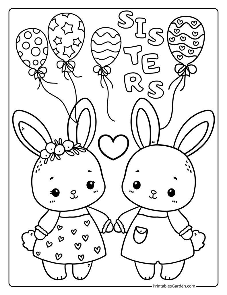 kawaii bunny coloring pages | Printables Garden