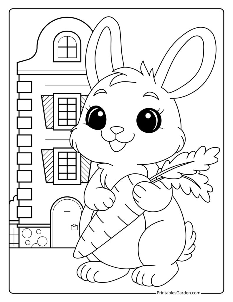 rabbit coloring pages for kids | Printables Garden