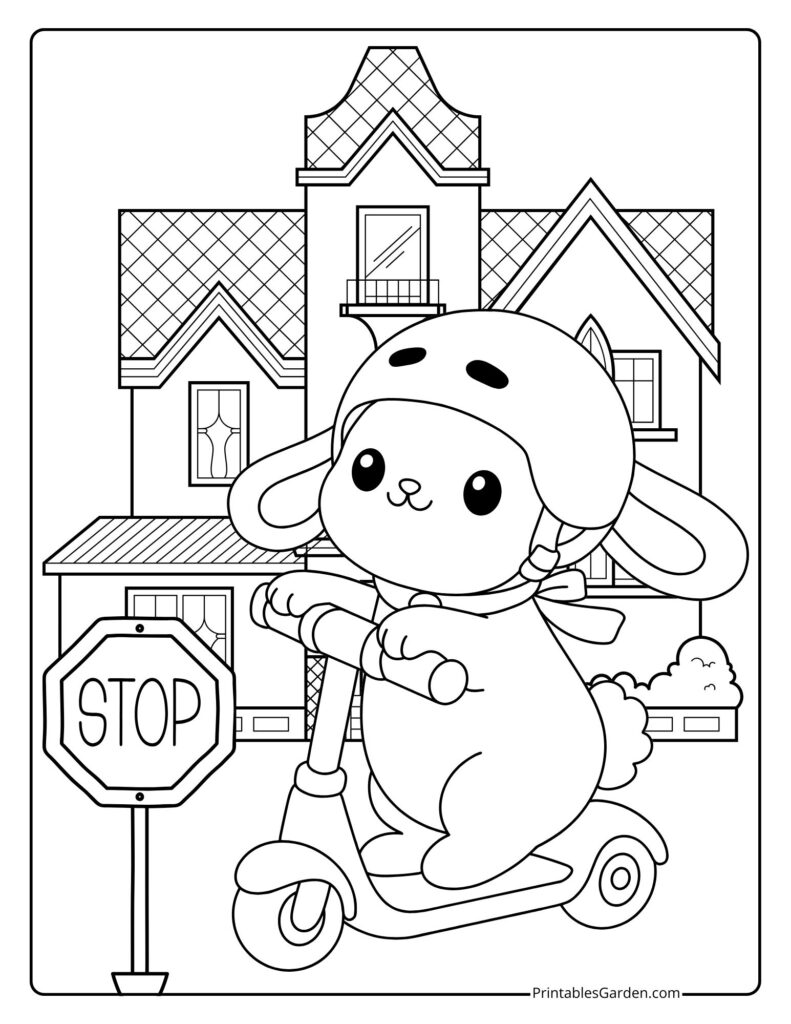 Rabbit coloring pages printable PDF | Printables Garden