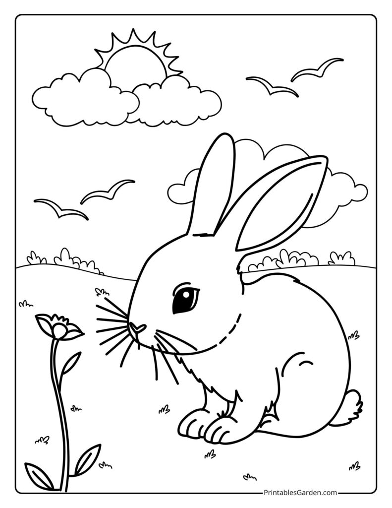 rabbit coloring pages printable | Printables Garden