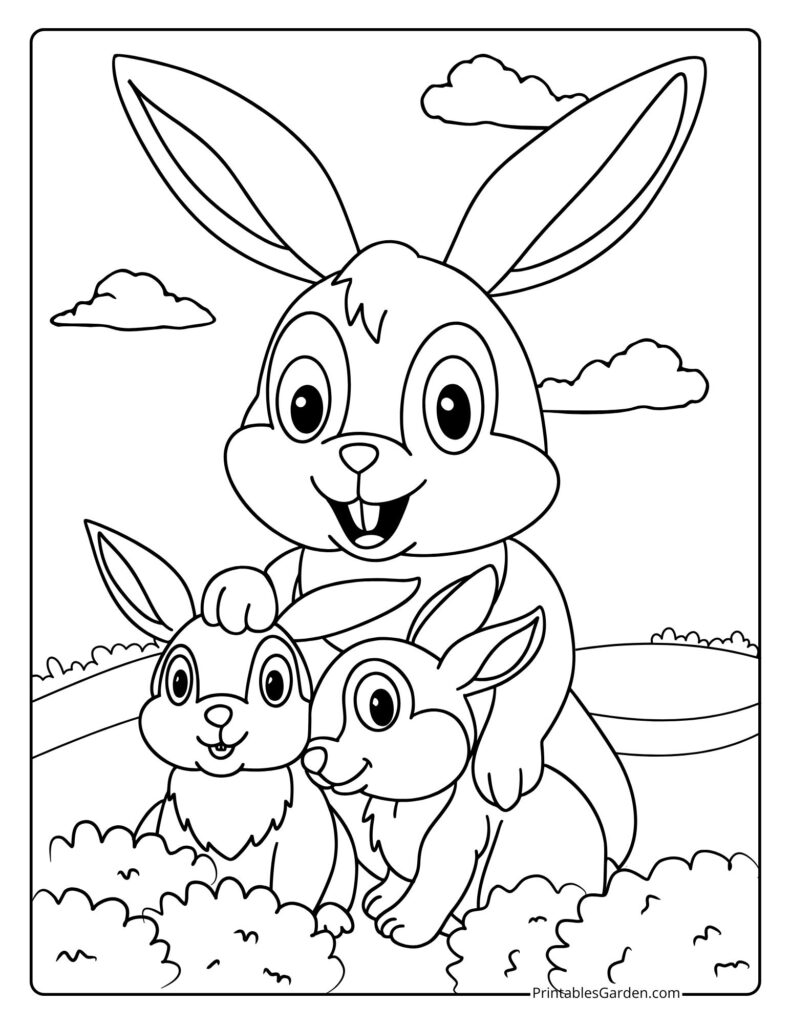 bunny rabbit coloring pages | Printables Garden