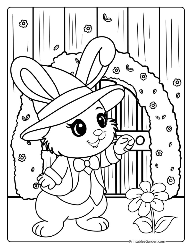 Wonderland bunny coloring page | Printables Garden