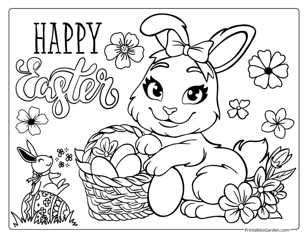 easter bunny coloring pages free printable | Printables Garden